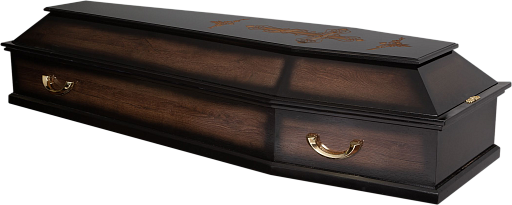 Гроб "Элегия" 6-и гранный темный крест