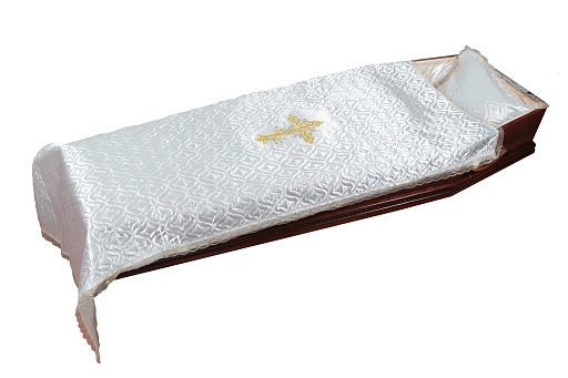 Покрывало Атласное стëганное с церковной символикой (белое)