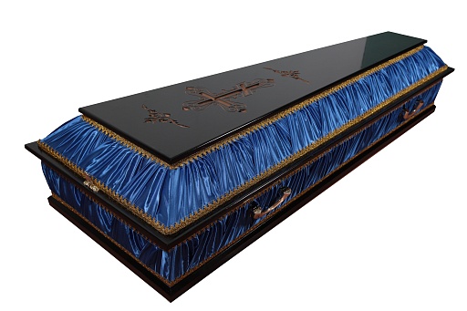 Гроб "Комбинированный" 4-х гранный темный крест