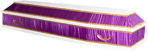 Гроб "Комбинированный" 6-х гранный белый