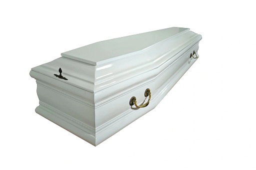 Гроб "Бергамо" 6-и гранный белый