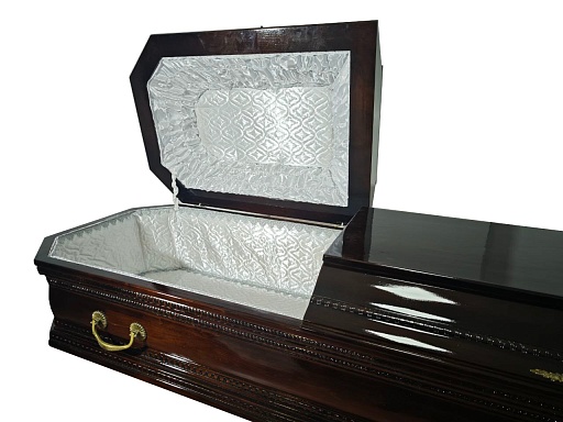 Гроб "Барон" 8-и гранный орех глянец